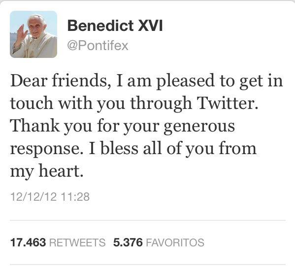 Primer tweet del papa Benedicto XVI